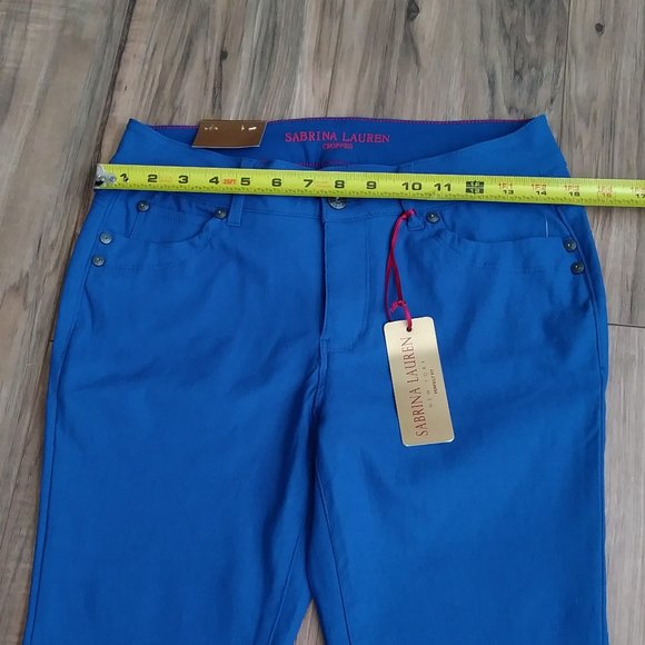 SABRINA LAUREN Ankle Stretch Pant Color Blue Size p10 - Picture 9 of 13